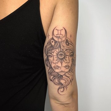 Tatuaż ze znakiem zodiaku Bliźnięta