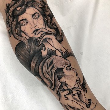 Tatuaż meduza gorgon