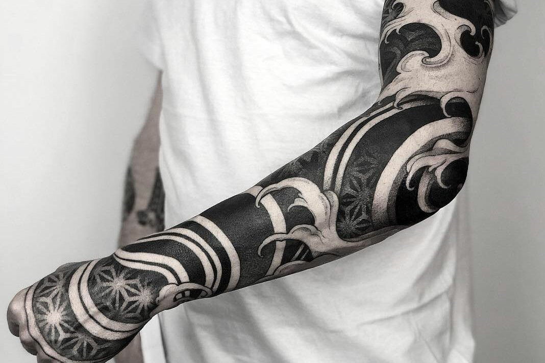 Blackwork sketch tattoo