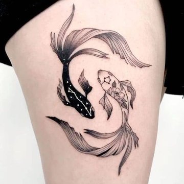 Tatuaż ze znakiem zodiaku Ryby