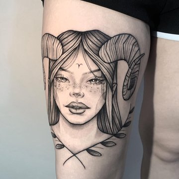 Tatuaż ze znakiem zodiaku Baran