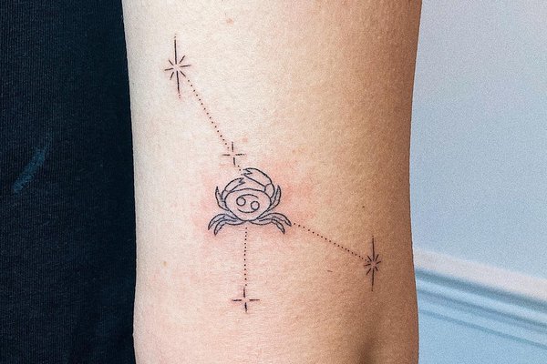 Tatuaż ze znakiem zodiaku Rak