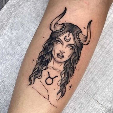 Tatuaże ze znakiem zodiaku Byk