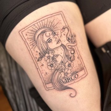 Tatuaż ze znakiem zodiaku Panna
