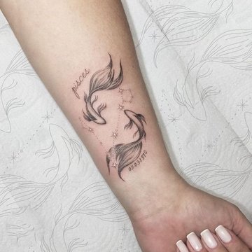 Tatuaż ze znakiem zodiaku Ryby