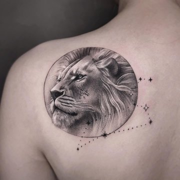 Tatuaż ze znakiem zodiaku Lwa