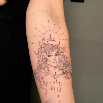 Tatuaż ze znakiem zodiaku Panna