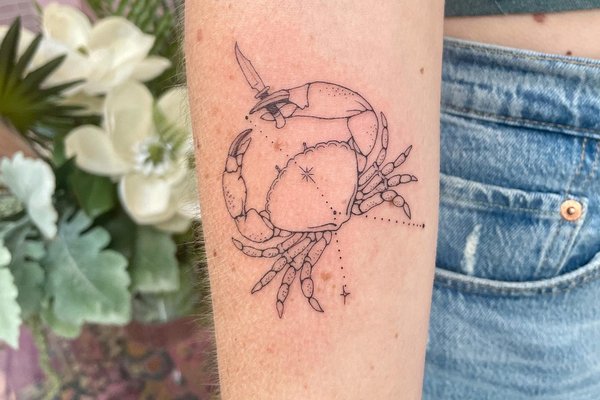 Tatuaż ze znakiem zodiaku Rak