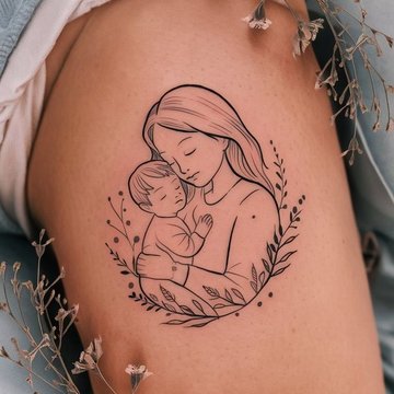 tatuaż mama i syn