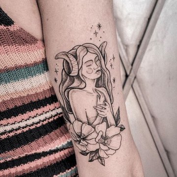 Tatuaż ze znakiem zodiaku Baran