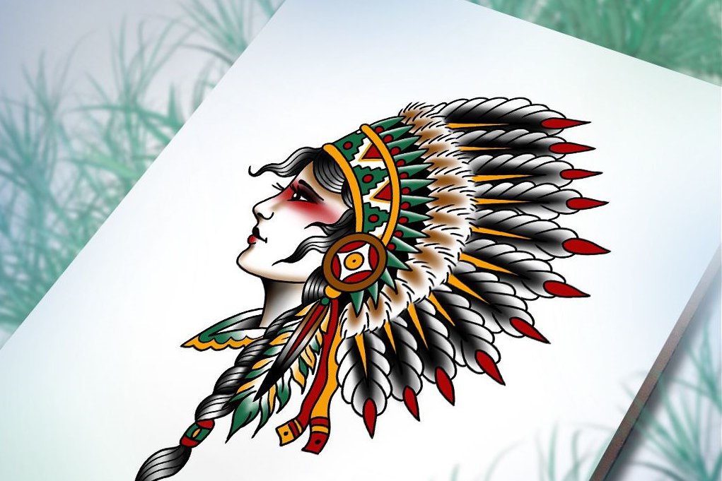 Szkice tatuaży indian