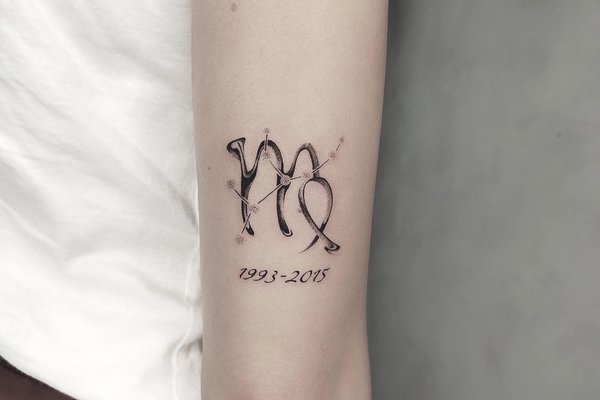 Tatuaż ze znakiem zodiaku Panna