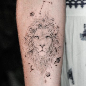 Tatuaż ze znakiem zodiaku Lwa