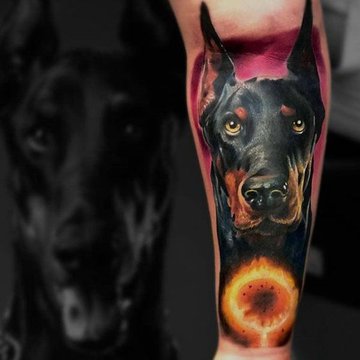 Tatuaż doberman