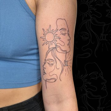 Tatuaż ze znakiem zodiaku Bliźnięta