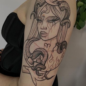 Tatuaż ze znakiem zodiaku Baran