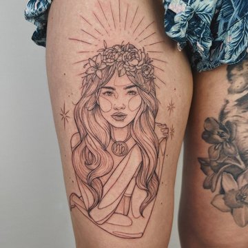 Tatuaż ze znakiem zodiaku Panna