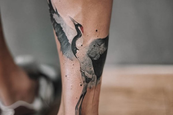 tatuaż Żuraw znaczenie wzór