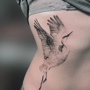 tatuaż Żuraw znaczenie wzór