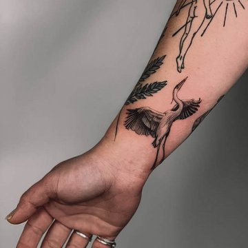 tatuaż Żuraw znaczenie wzór