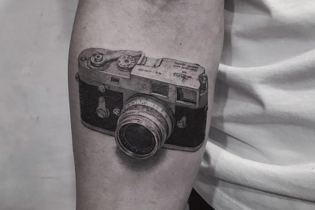 Szkice tatuażu „aparat fotograficzny”