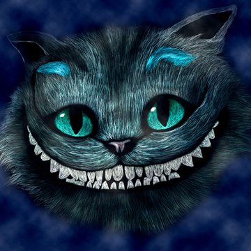 Tatuaż kot z Cheshire