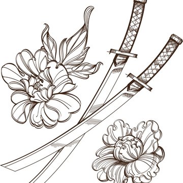 Tatuaż katana