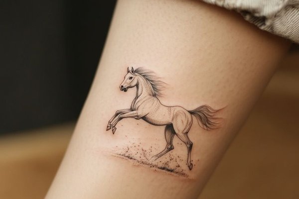 Stylizowany koń z rozwianą grzywą