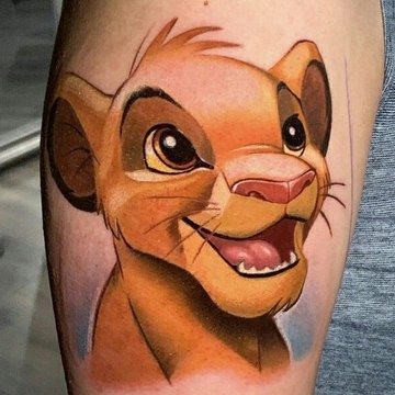 Król Lew w stylu kreskówkowym