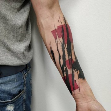 Tatuaż na nadgarstku męski w stylu abstrakcyjnym