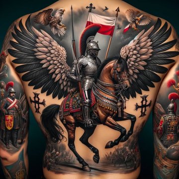 Tatuaż patriotyczny husaria