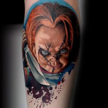 Kolorowy portret Chucky w stylu realistycznym