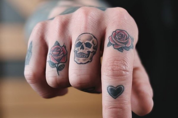 Tatuaż męski na palcach