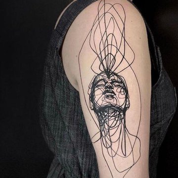 Tatuaż kontury/linework