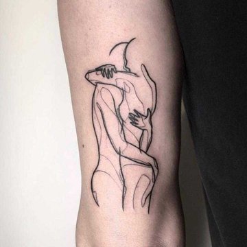 Tatuaż kontury/linework
