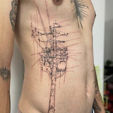 Tatuaż na Żebrach Męski