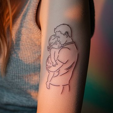 tatuaż tata-córka – mały, ale wyrazisty