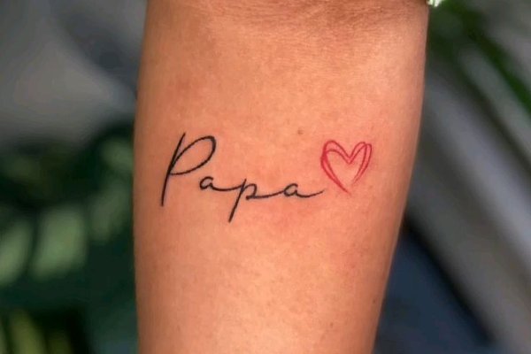 Tatuaż Tata i Córka w stylu minimalistycznym